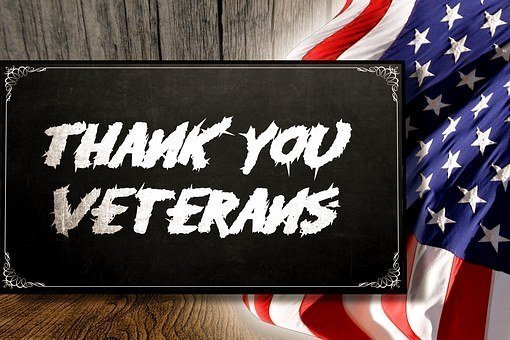 Thank You Veterans Sign with Flag