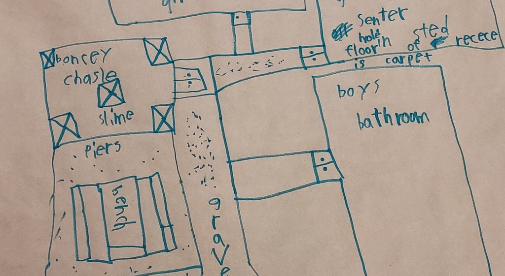 Image of a students drawing of what the new schools floorplan could look like